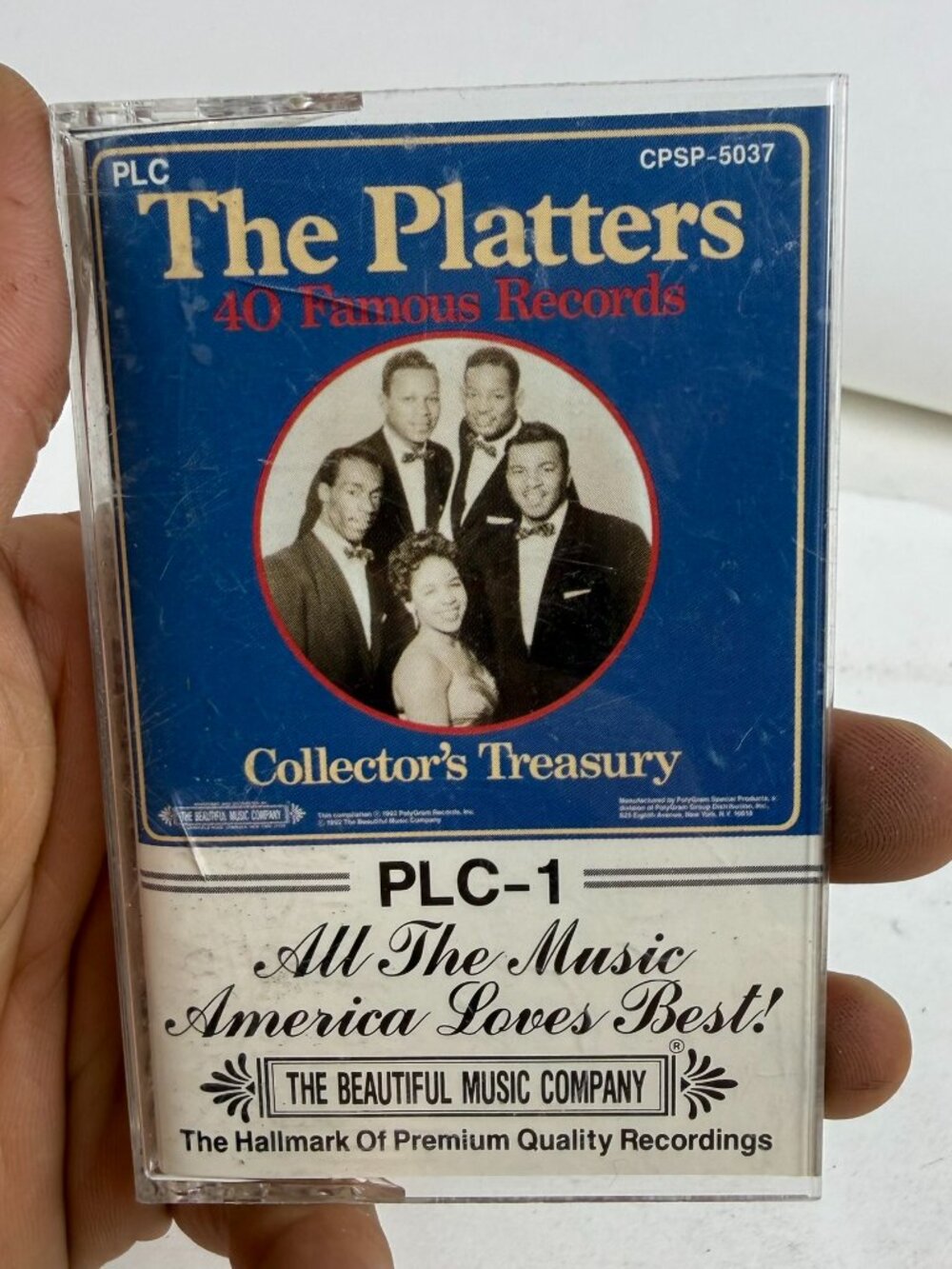 THE PLATTERS 40 FAMOUS RECORDS #1 & #2 Cassette - poster collectable scratches